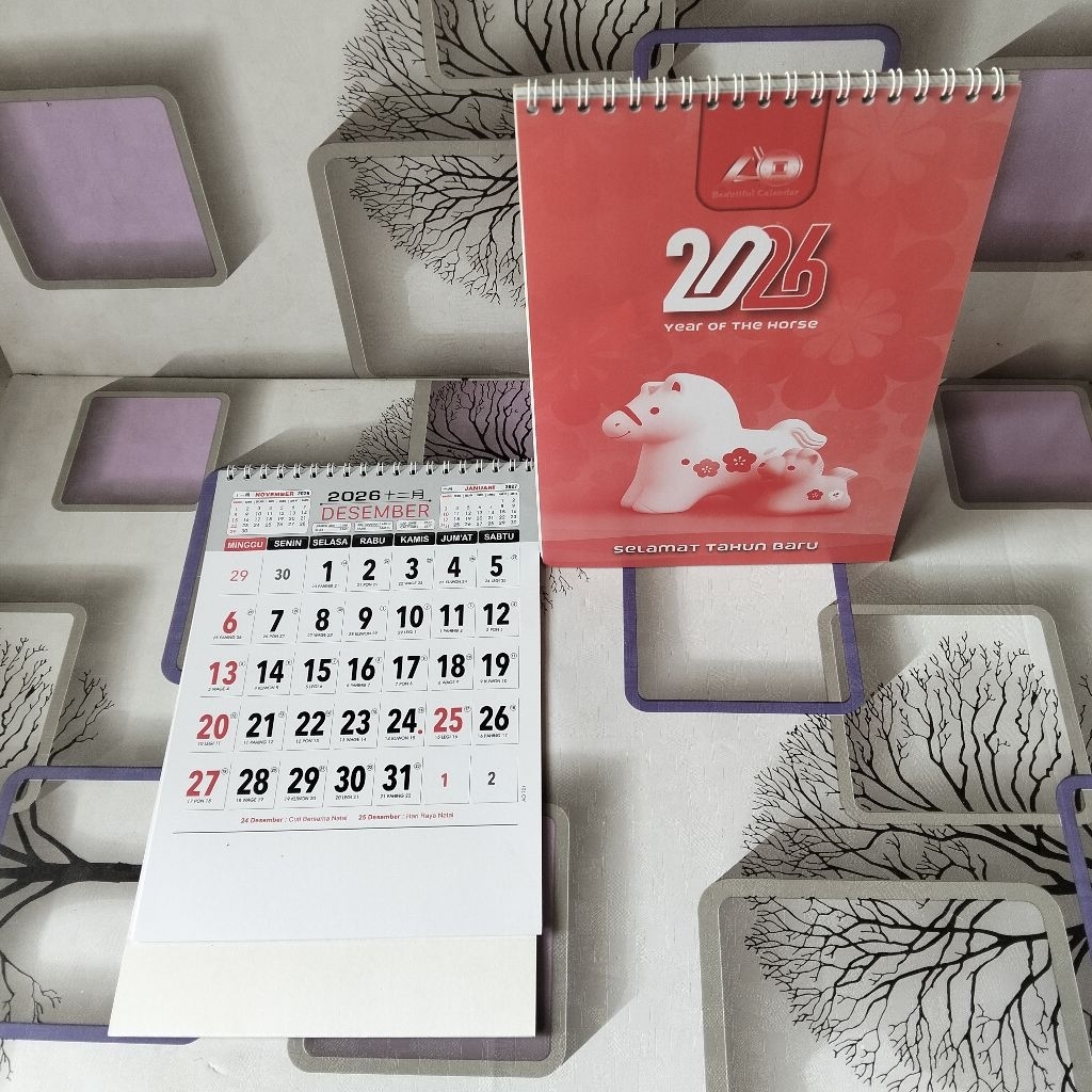 Kalender Meja Kerja AO, Ukuran 23,5cm x16,5cm,  Kalender 2026