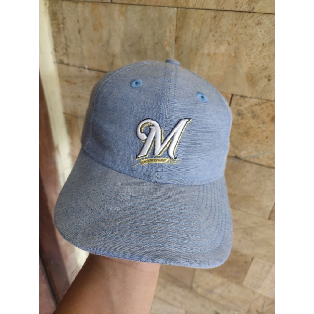 Topi Anak Remaja New Era x MLB Milwaukee Brewers Original Scnd Fashion Pria/Wanita l