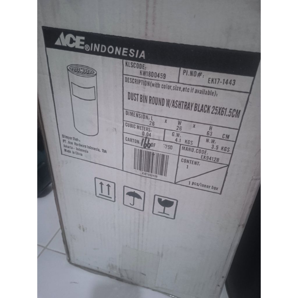 Preloved Tong Sampah Ace Hardware Indonesia Dustbin Round W Astray Black
