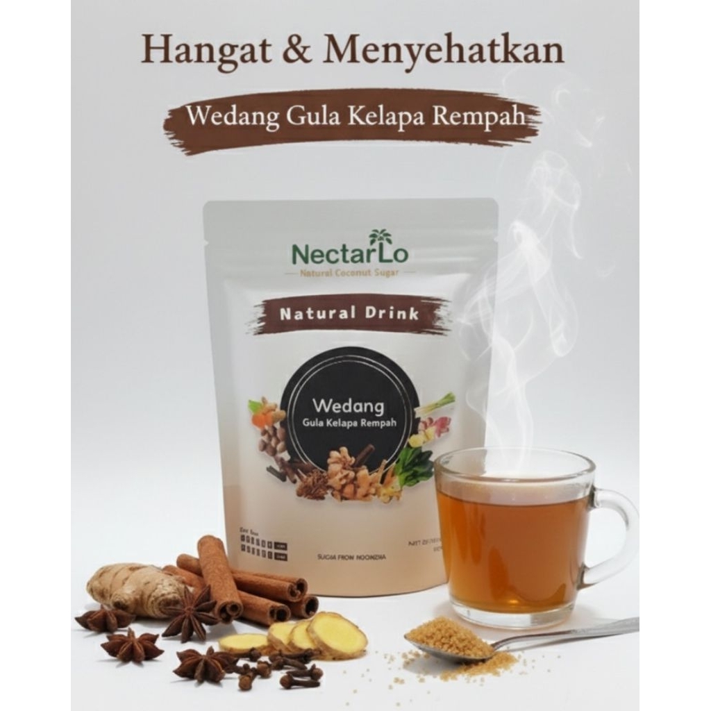 Wedang Jahe Gula Kelapa Rempah Instan NectarLo | Wedang Rempah Hangat Menyehatkan