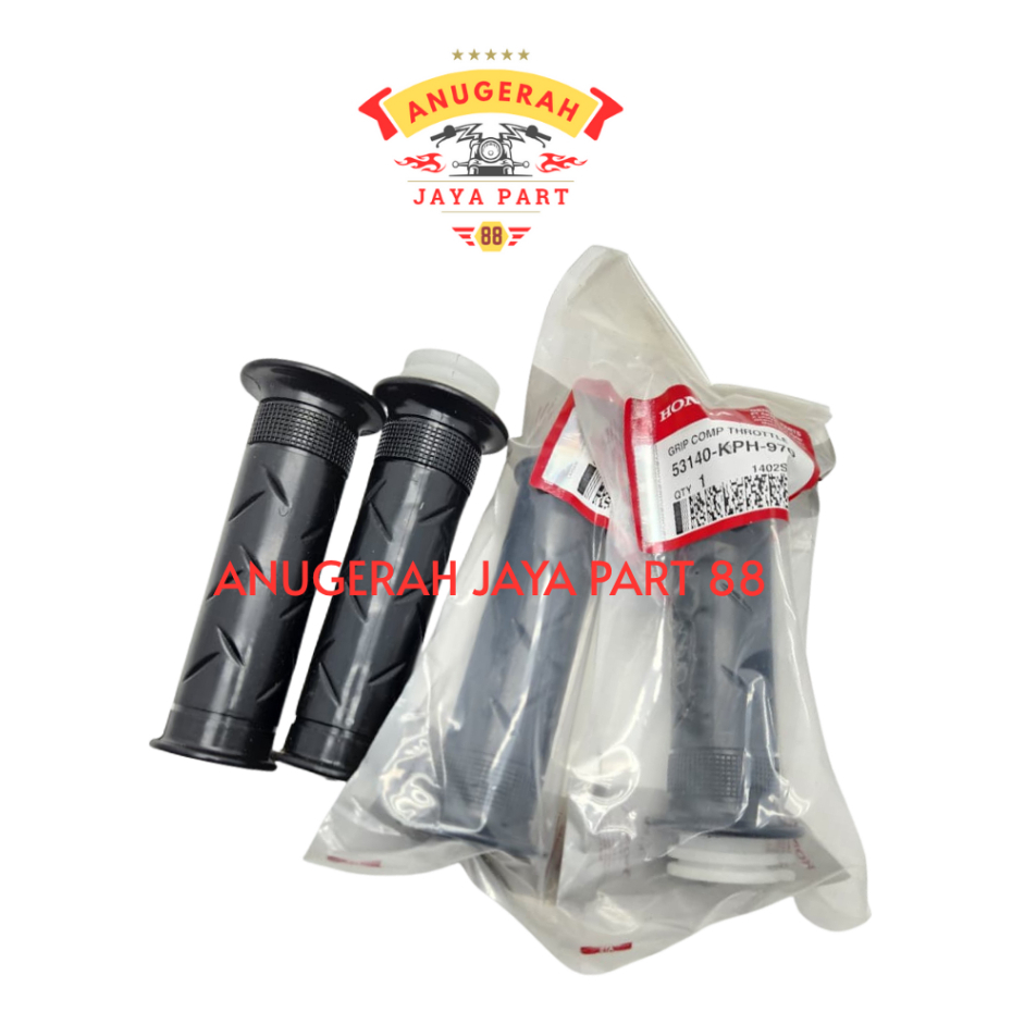 HAND GRIP KARET STANG (1SET) HONDA SUPRA X 125, KAHRISMA KIRANA 53140-KPH-970