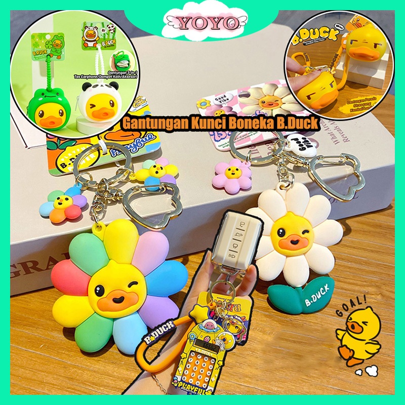 YOYO Gantungan Kunci Seri B.DUCK Little Yellow Duck/Gantungan Kunci Mainan Pereda Stres/Liontin Bung