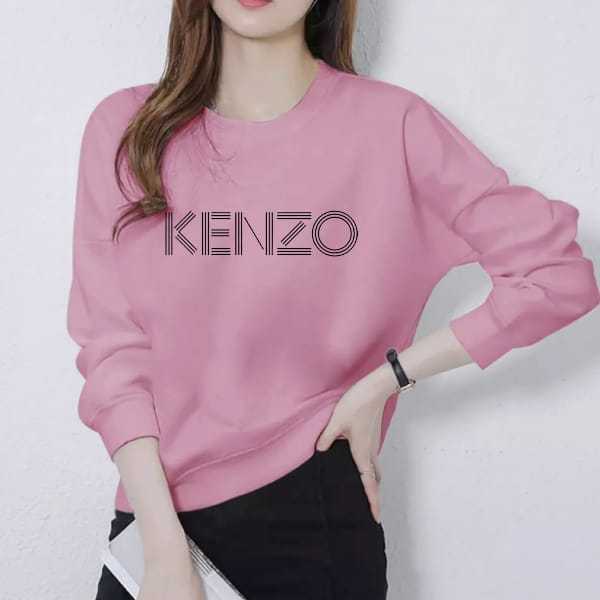Kaos Atasan Lengan Panjang Wanita Dewasa Motif Kenzo Kekinian Kaos Long Sleeve Crewneck Wanita Sablo