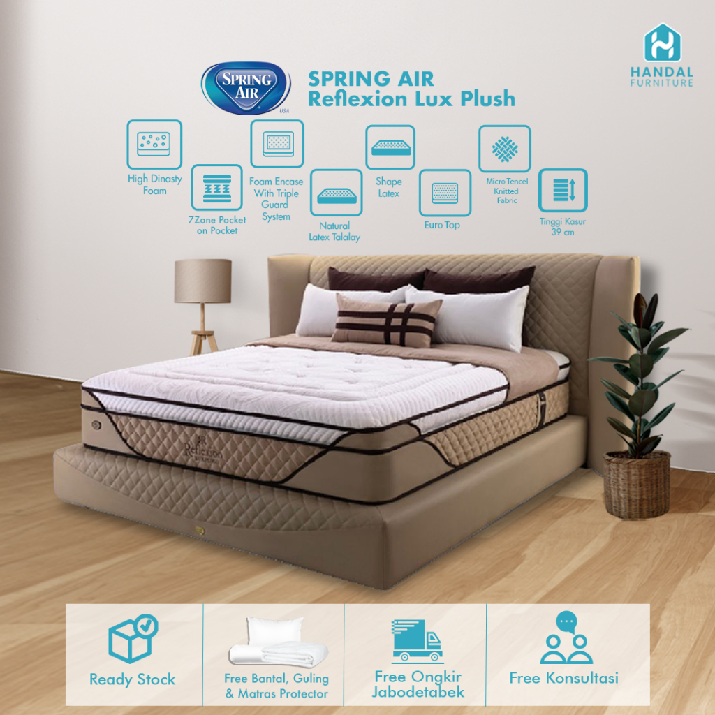 Kasur Springbed Spring Air Reflexion Lux Plush dan Lux Firm 100x200, 120x200, 160x200, 180x200, 200x