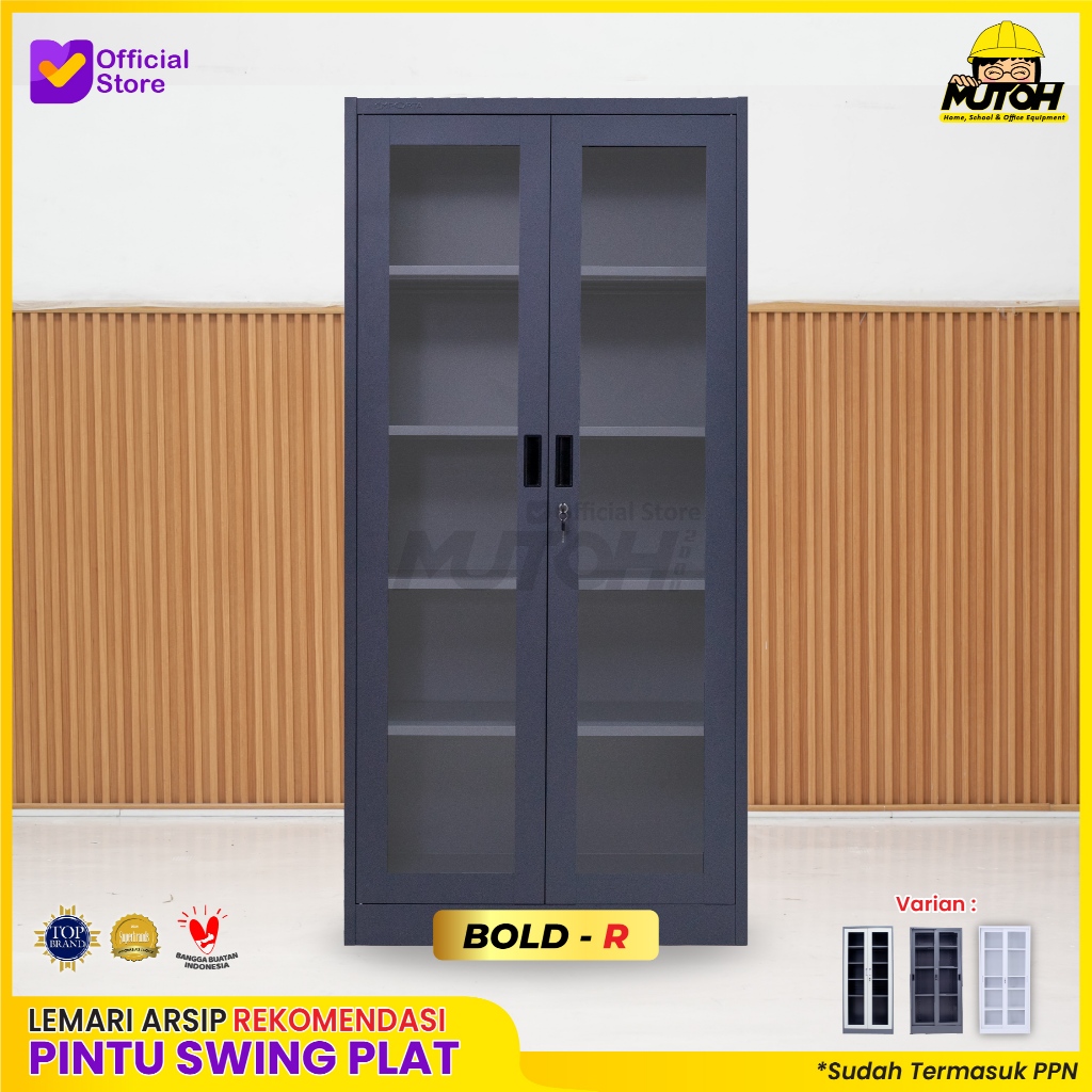 Lemari arsip 2 pintu REKOMENDASI | lemari besi arsip 2 pintu swing kaca MUTOH2000