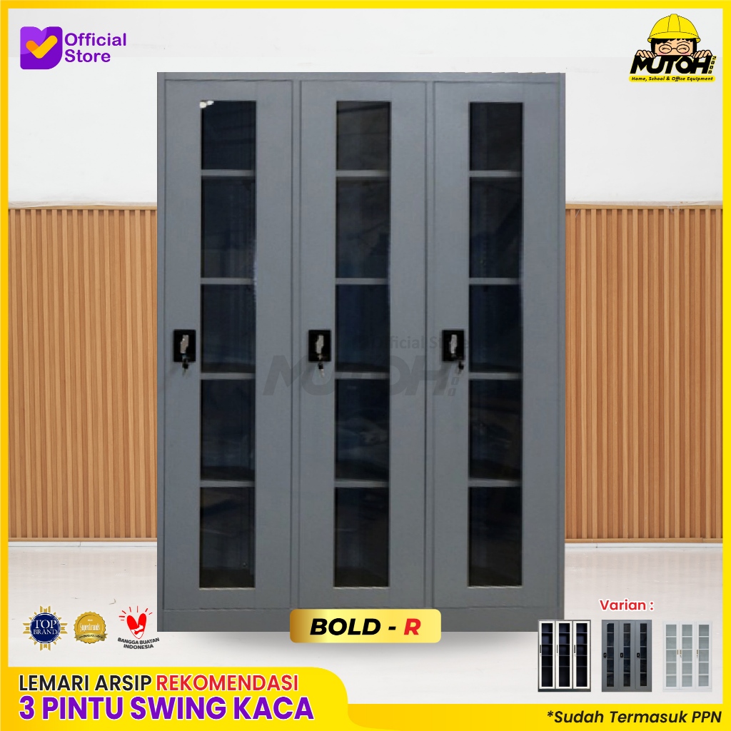 Lemari arsip 3 pintu REKOMENDASI | lemari besi arsip 3 pintu swing MUTOH2000