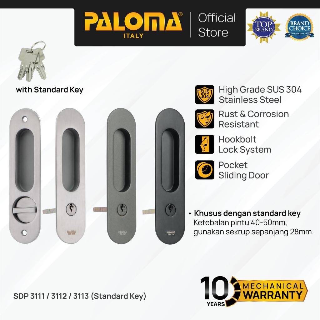Paloma Argento Sliding Door Lock Set SUS 304 SDP 3111 SDP 3112 SDP 3113 Handle Tanam Comen Pocket Do
