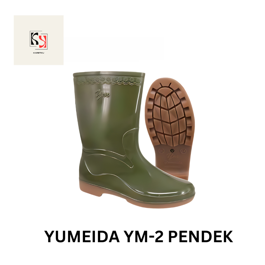 Yumeida YM 2 - Boots Air Pendek / Boots Karet Anti Slip - Hijau