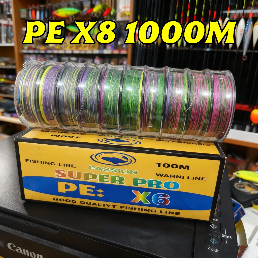 Benang PE 1000M X8 Rainbow Warna Berubah per 1000M, Low Visibility & Tahan Abrasi Super Kuat/POSSION