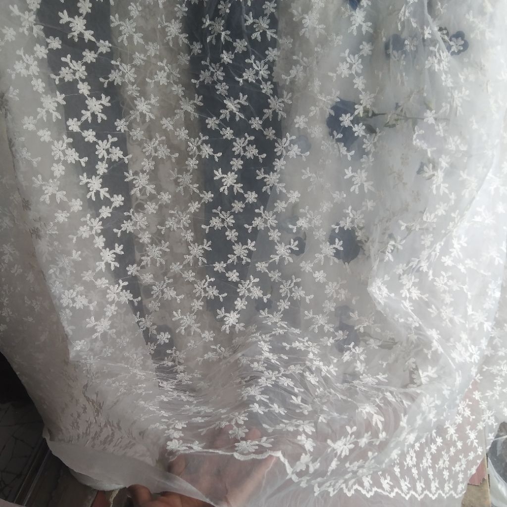 Kain organza bordir | Harga/0,5m | bahan organza bordir| bahan organza bordir | kain organza bordir.