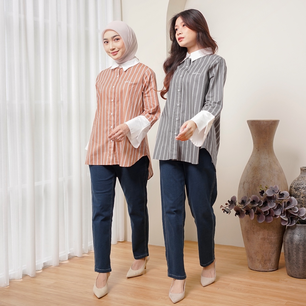 Ederra Kalea Top / Atasan Wanita / Kemeja Wanita Stripes