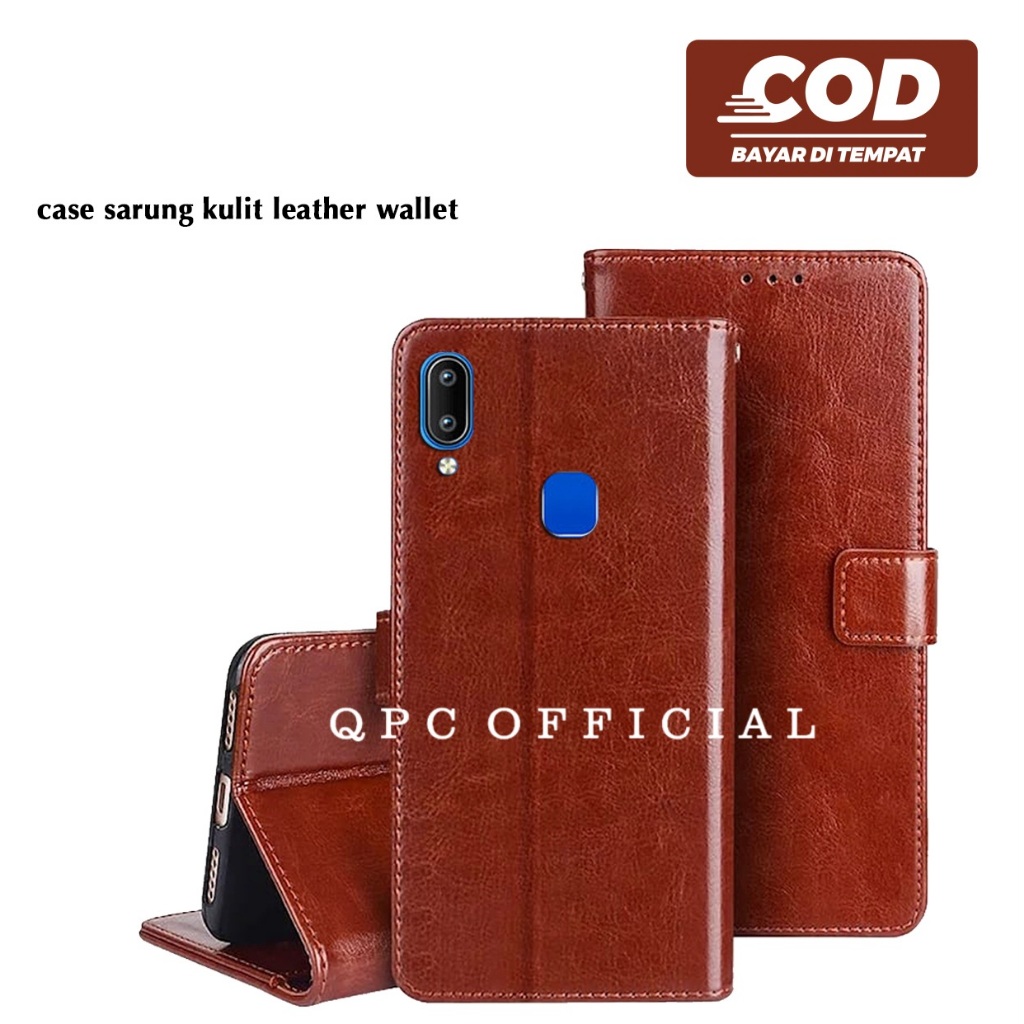Leather Flip Case Vivo Y91 Vivo Y93 Vivo Y95 Vivo Y91C Vivo Y1S Case Sarung Kulit Case Flip Leather 