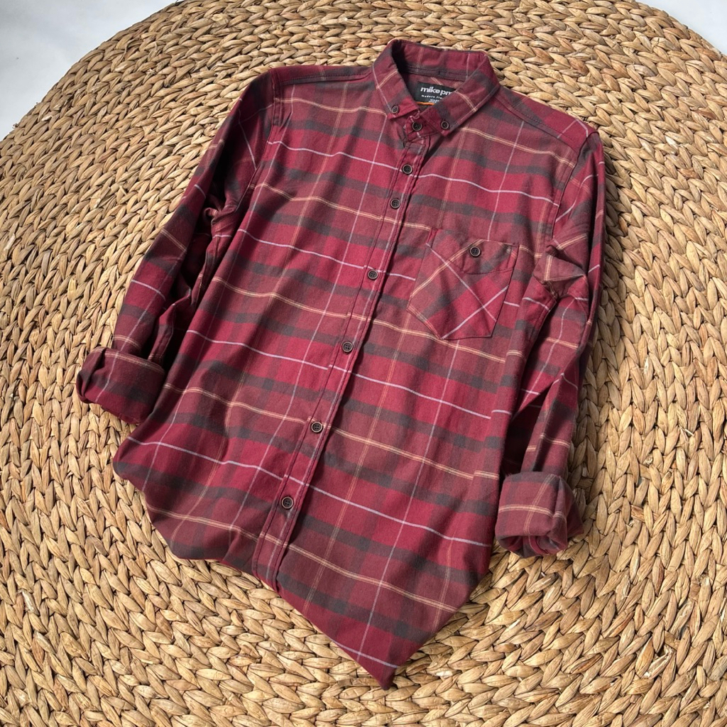 (BISA COD) Daily 038 Kemeja Flanel Terlaris Lengan Panjang Pria Wanita Hem Premium Quality Kameja Ke