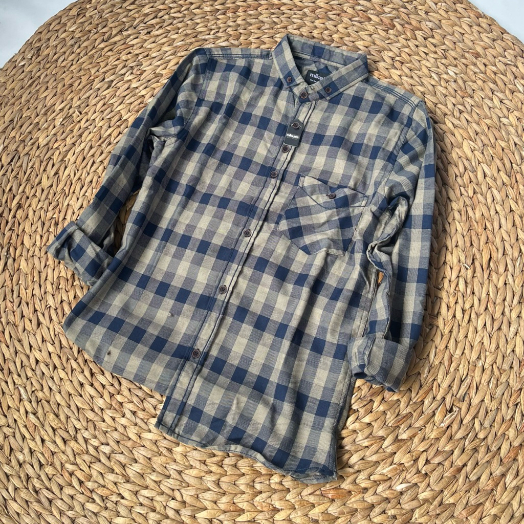 (BISA COD) Daily 019 Kemeja Flanel Terlaris Lengan Panjang Pria Wanita Hem Premium Quality Kameja Ke