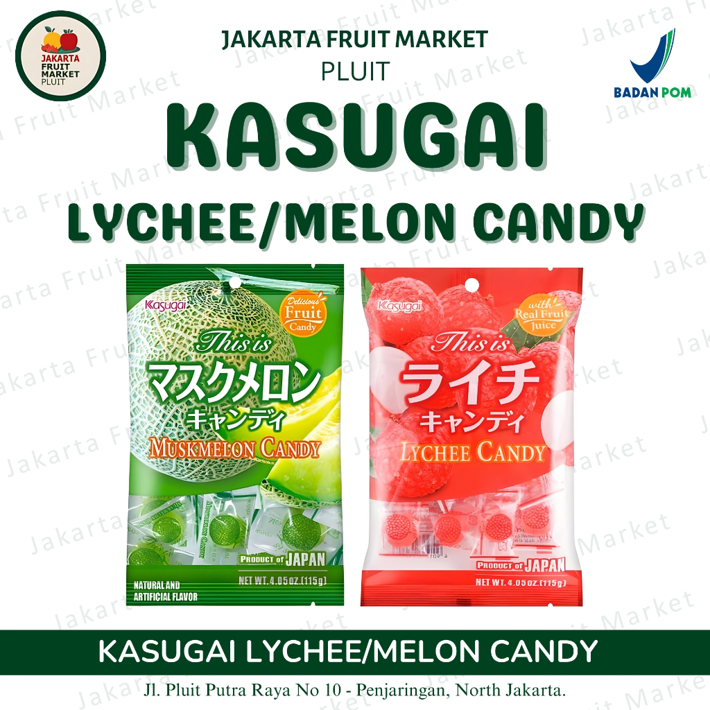 Permen Kasugai - Lychee Candy/ MuskMelon Candy 155g