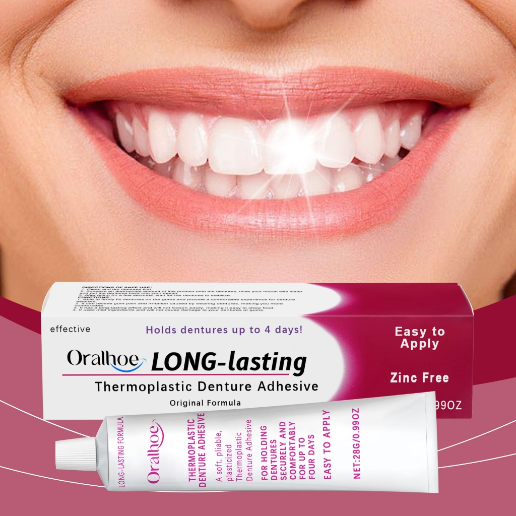 Oralhoe perekat gigi palsu 28g lem gigi palsu tahan lama lem perekat gigi palsu perekat gigi palsu t