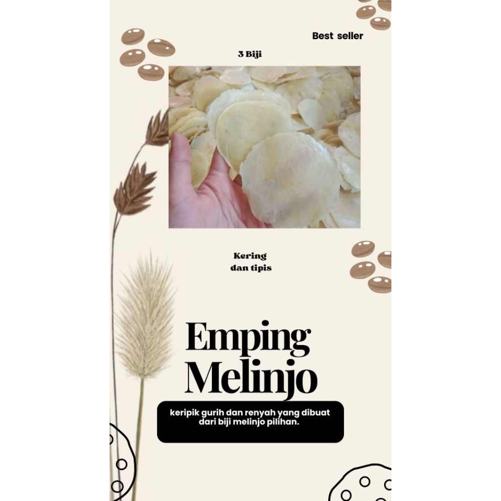 [1KG FULL KERING] Emping Melinjo Mentah Original Kualitas Super, Siap Goreng ukuran Besar 1000g (1kg