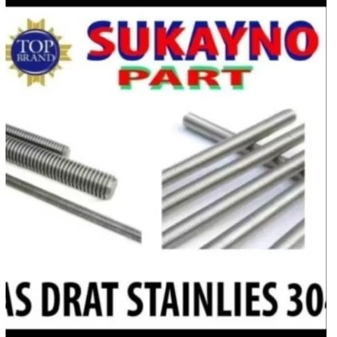 As drat / long drat  stainless304, m5, m6, m10, panjang 1 meter