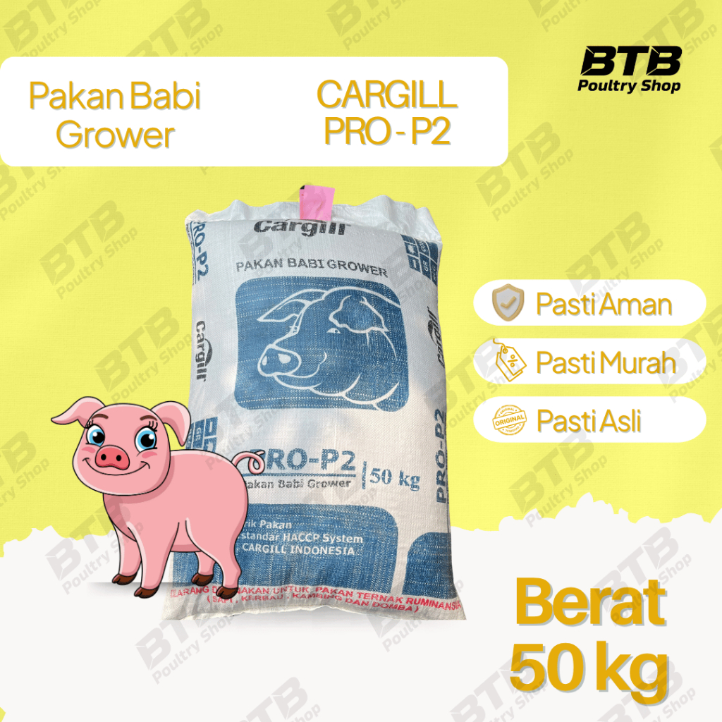 CARGILL PRO P2 Pakan Babi Grower Pur Babi Grower 1 Sak 50Kg