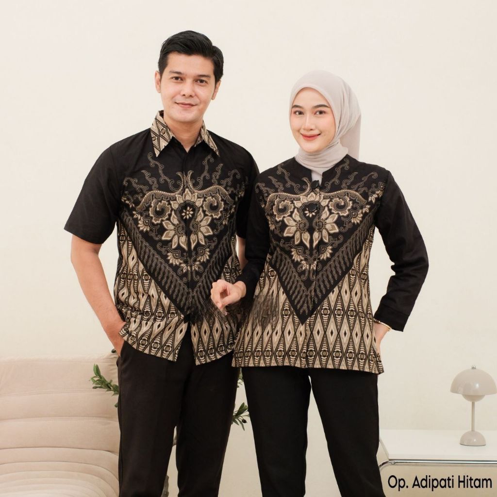 Batik Couple Modern Set Tunik & Kemeja Pria Wanita | Baju Sarimbit Batik Pekalongan Elegan Adem Jahi