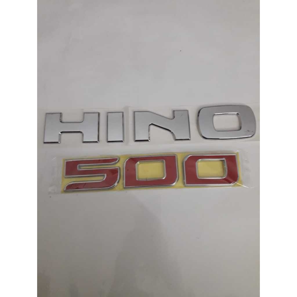 emblem hino 500 timbul chrome / emblem tulisan hino 500 sudah ada perekatnya / logo hino 500