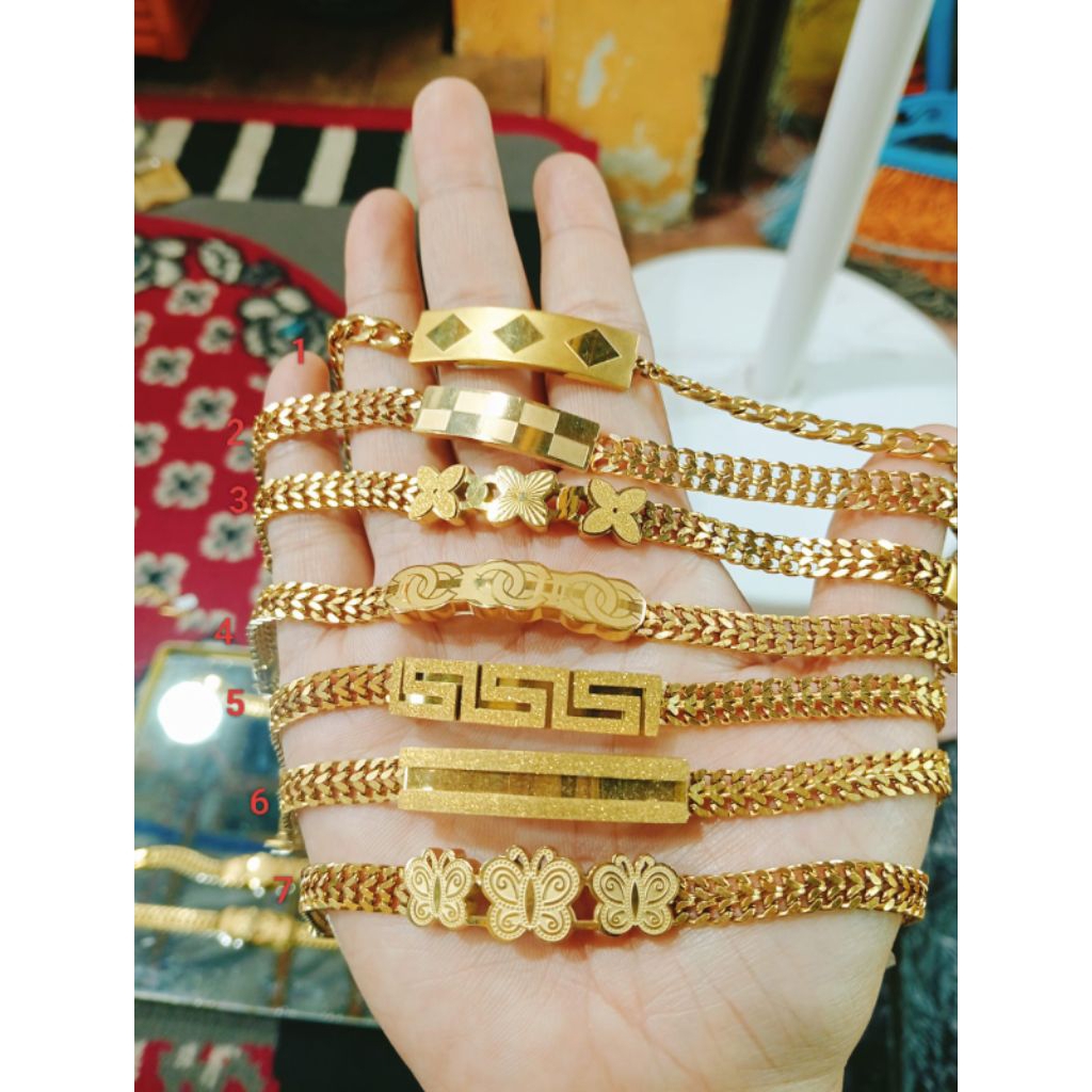 gelang rantai plat titanium