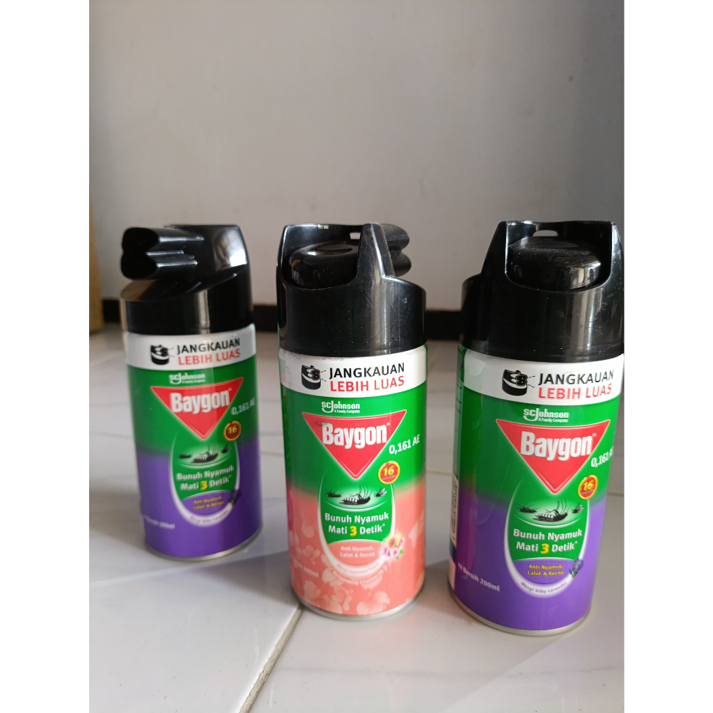 (3PCS) Baygon 200 ml / Baygon semprot 200 ml / Baygon spray 200ml / Baygon / Obat nyamuk baygon TERM