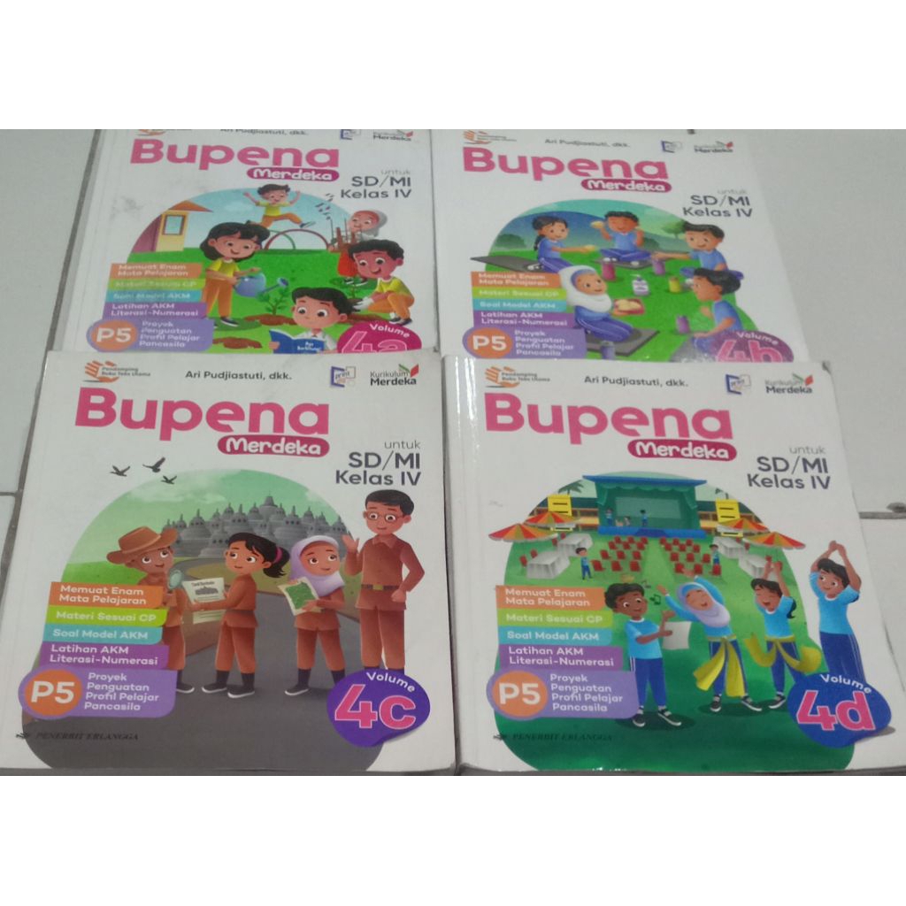 Bupena merdeka vol 4a 4b 4c 4d SD/MI kls 4 kurikulum merdeka (bekas)