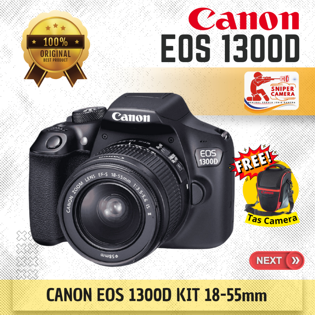 CANON EOS 1300D KIT 18-55MM – BARU & ORIGINAL 100%