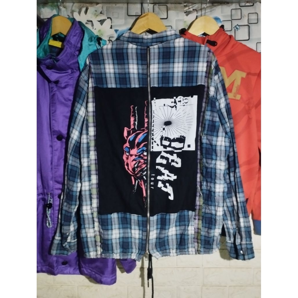 Kemeja Flanel Patchwork Diesel