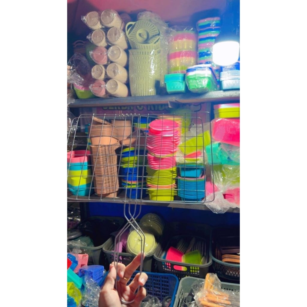 Alat Panggangan Kawat Jepit Ikan Ayam Bakar Besar