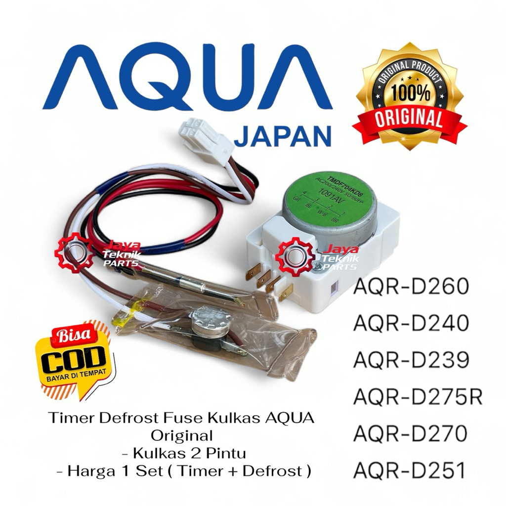 Set Timer Defrost Bimetal Fuse Kulkas AQUA 2 Pintu Original AQRD260 AQR D240 AQRD239 AQR D275R AQRD2