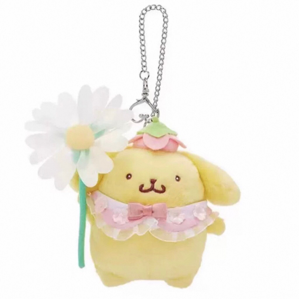 READY bagcharm pompurin flower sanrio boneka plush melody hello kitty usahana sugarbunnies keychain 