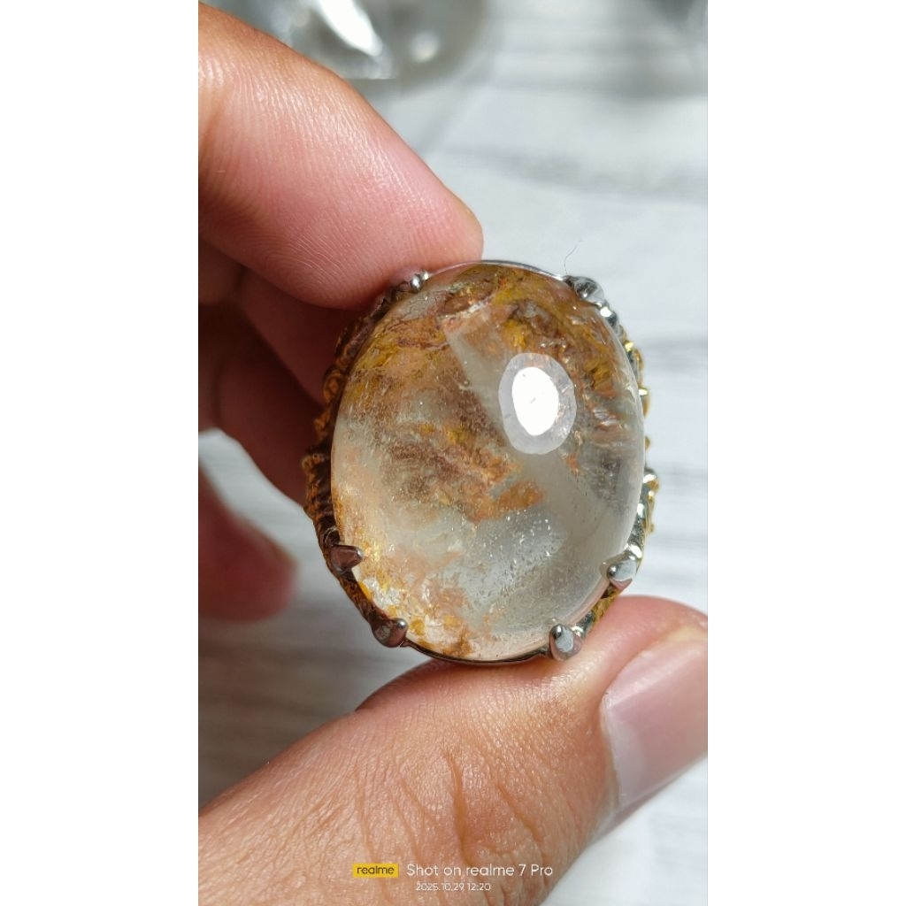 natural cincin batu kecubung karang