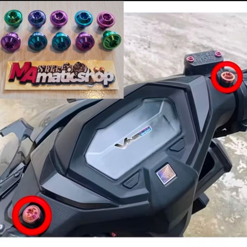 Probolt titanium baut lobang spion baut penutup lubang spion motor Honda