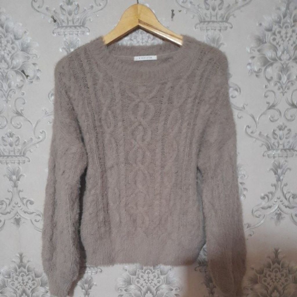 Fuzzy bulu kapas import knit fuzzy bulu Sweater fuzzy bulu Atasan fuzzy bulu