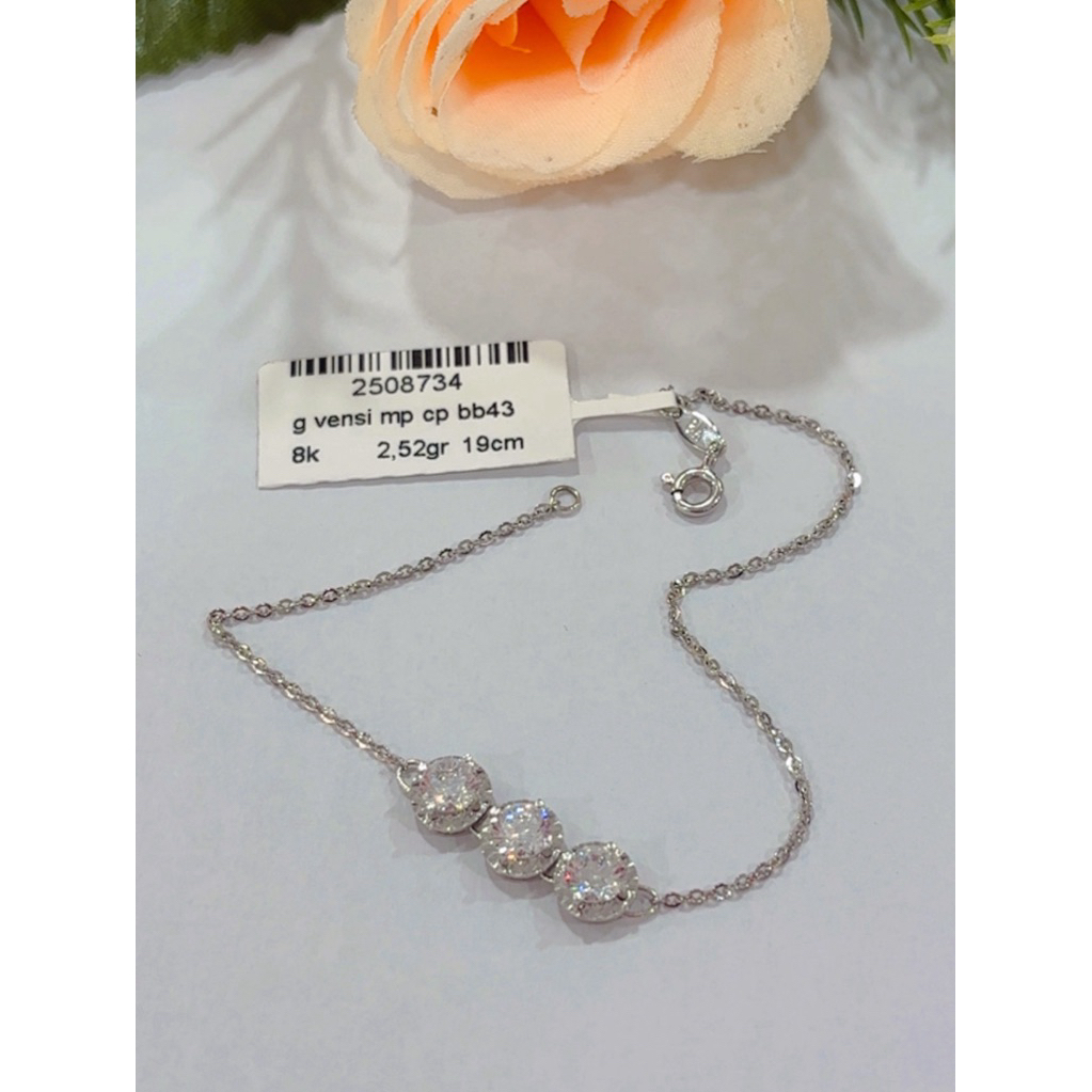 gelang emas putih kadar 8k