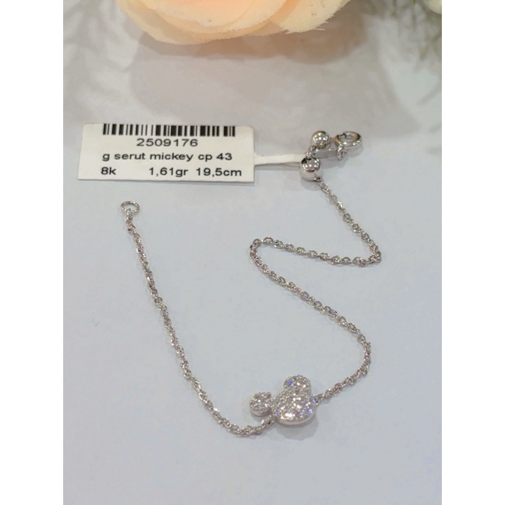 gelang emas putih kadar 8k