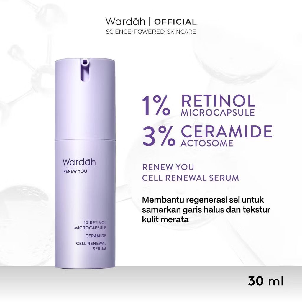 WARDAH Serum Wajah Skincare Serum Muka Renew You 1% Retinol Microcapsule Ceramide Cell Renewal