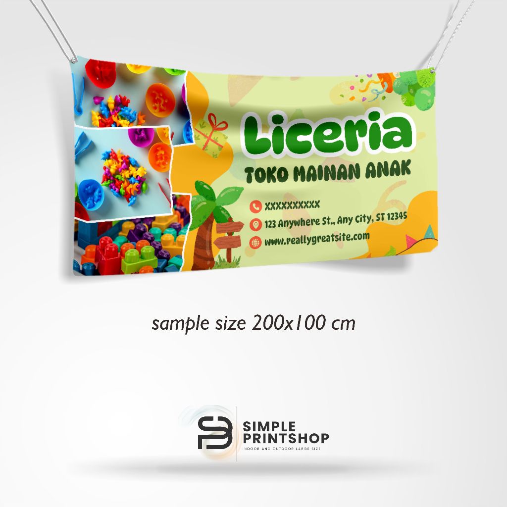 Spanduk Banner Toko Mainan Anak Free Custom Design