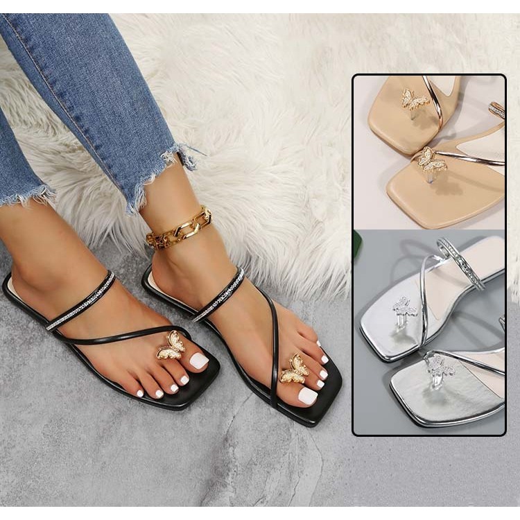 [COD/Penawaran Khusus]Sandal Sepatu Datar Sandal Wanita Sandal Wanita Sandal Bunga Sandal Bunga Sand