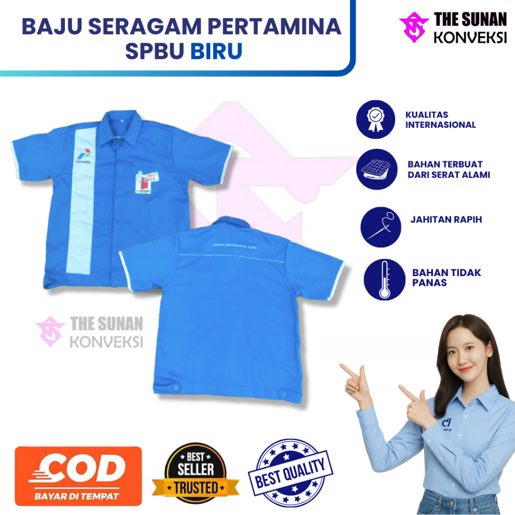 Baju Pertamina Biru | Baju Spbu | Seragam Spbu Biru Muda | Seragam Pertamina | Baju Spbu | Pertamina