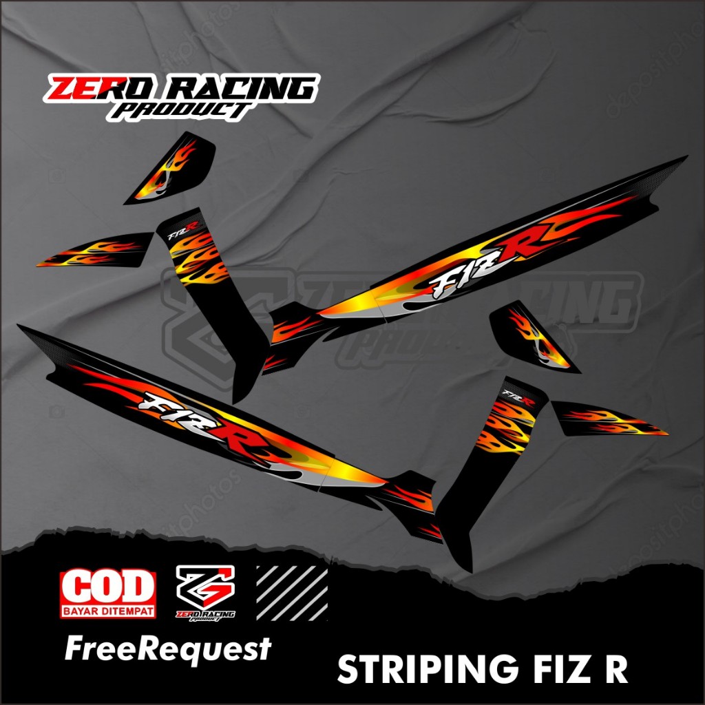 STRIPING VINYL FIZ R STIKER FIZ R HOLOGRAM STRIPING TRANSPARAN STIKER VARIASI YAMAHA FIZ R