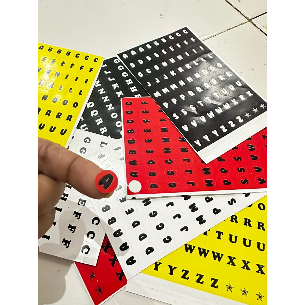 stiker ALFABET A-Z / Aesthetic Keren HP & Laptop / STIKER ALFABET SERBAGUNA ./ SUDAH CUTTING