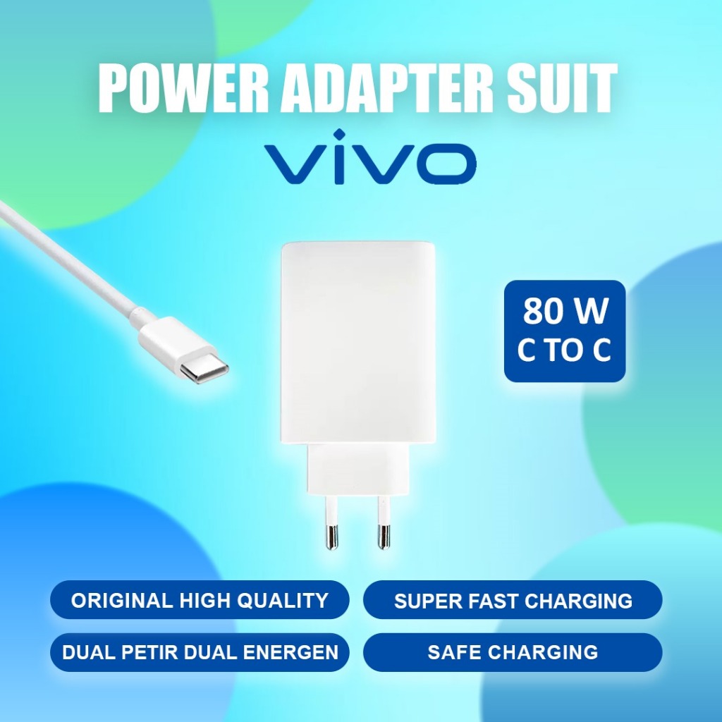 Charger Adapter Vivo V40 V40 Lite V40 Pro Original 80WATT Fast Charging