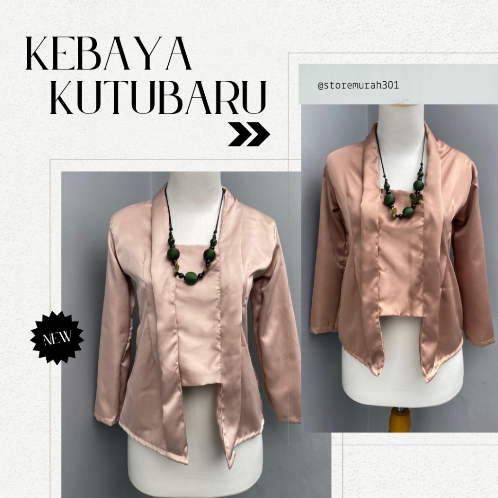 Kebaya Kutubaru Polos Satin Termurah Atasan Wanita Modern Outfit Kondangan Wisuda Terlaris