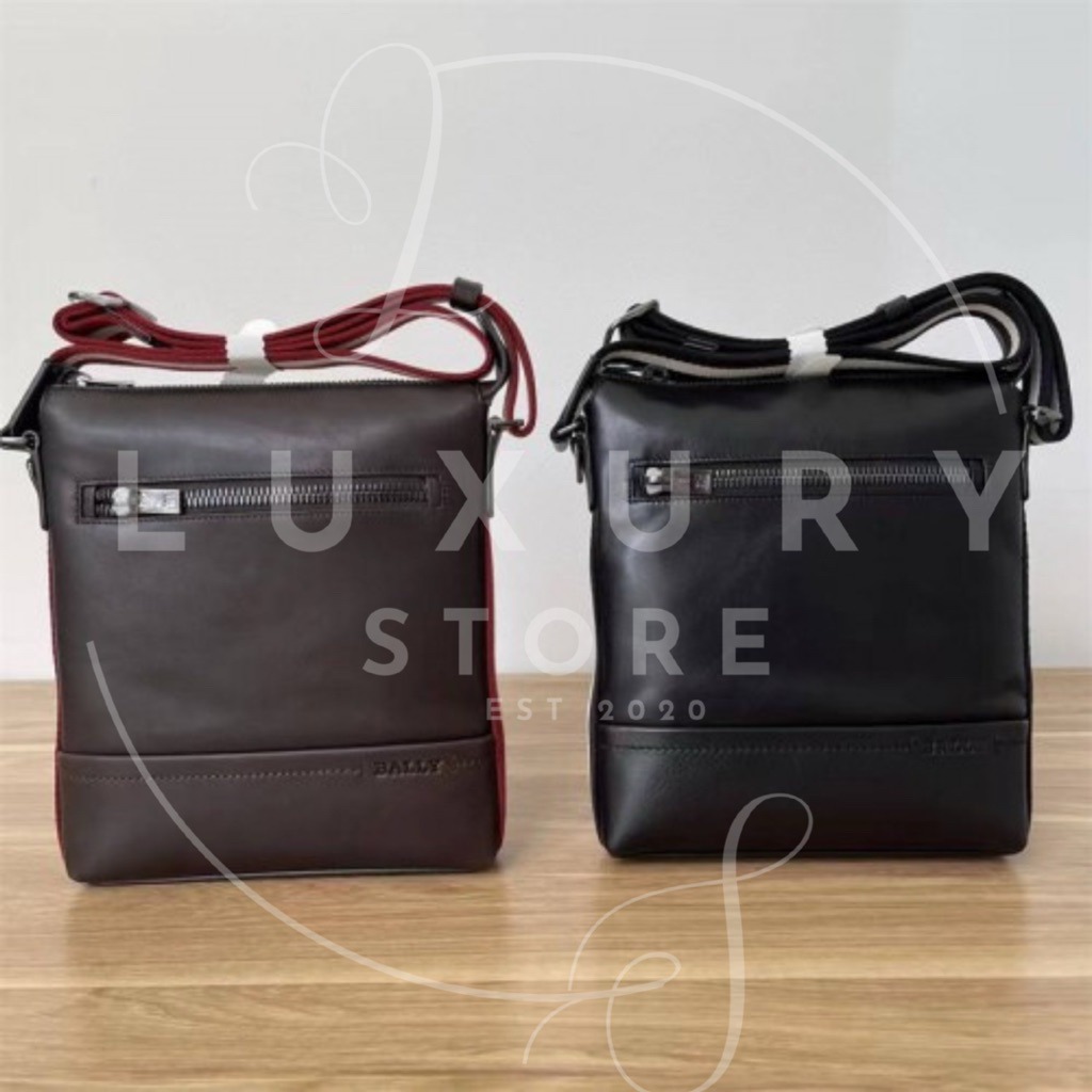 LUXURY STORE Tas Bally Terlago Dakrbrown Leather Crossbody Bag Authentic 100%