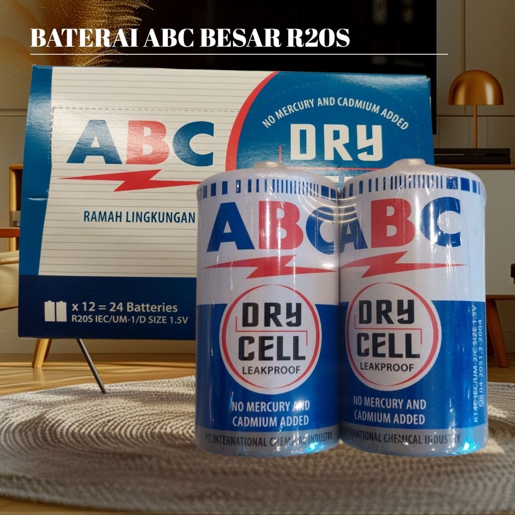 BATERAI ABC BIRU BESAR R20S / BATERAI ABC ISI 2 Pcs