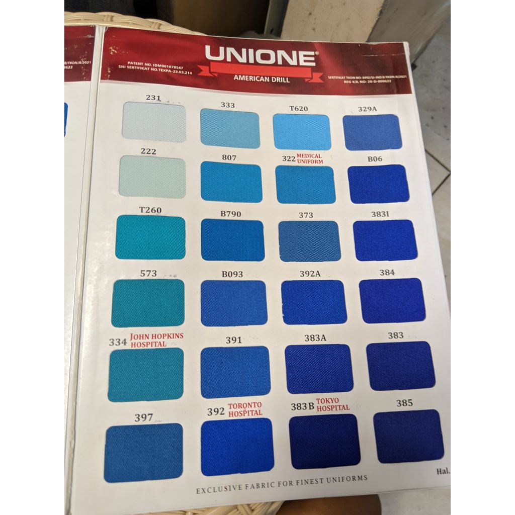 Bahan American Drill UNIONE Kain Eceran Bahan Seragam Sekolah Kain Celana Kain Kemeja Hal 12-13