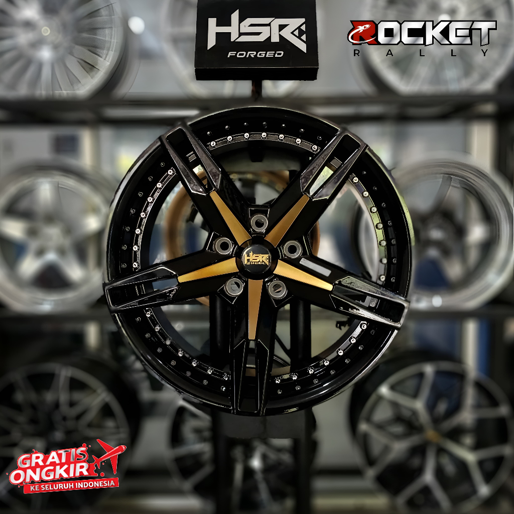 Velg racing hsr wheel model palang 5 bintang hsr keunikai r17x7,5 pcd 5x114 et 45